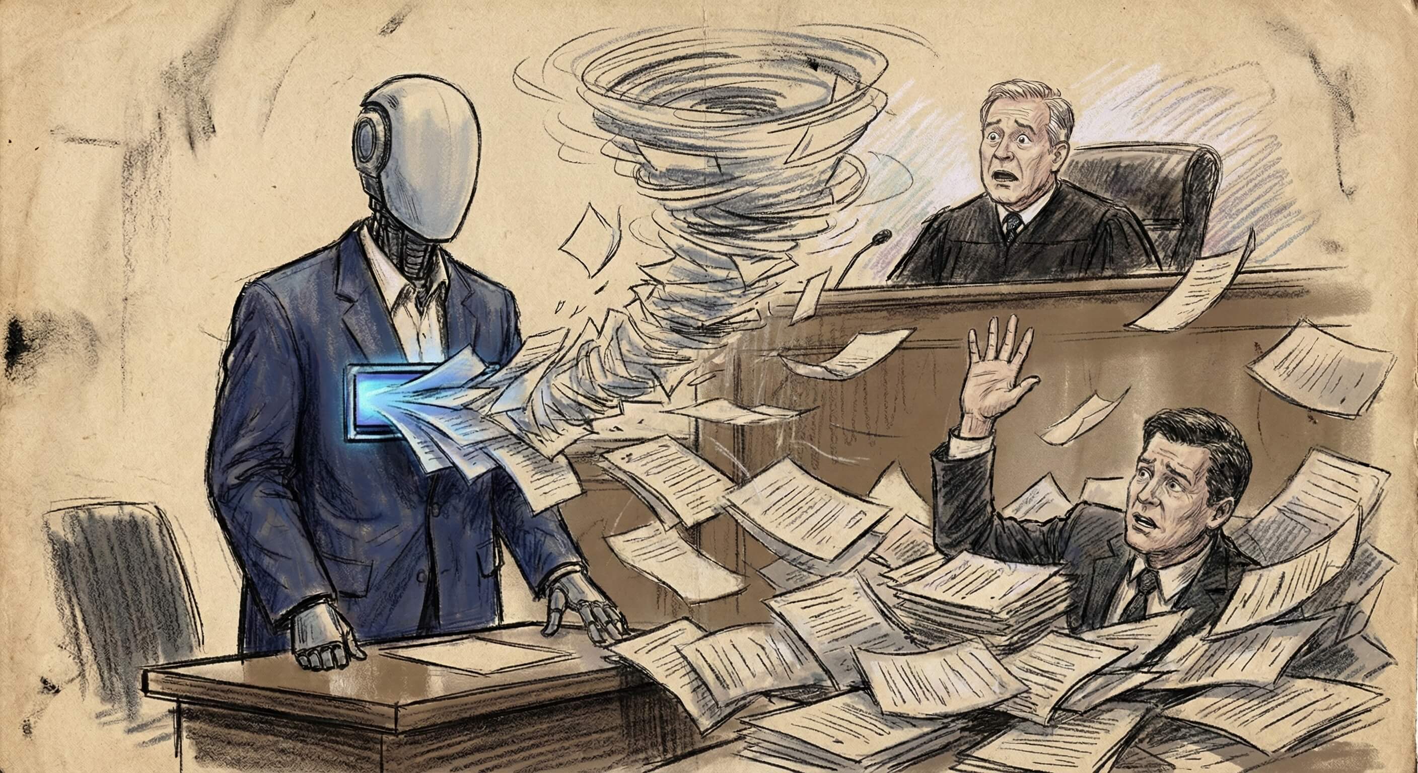 A tornado of legal papers — the OpenAI Nippon lawsuit AI-generated litigation flood